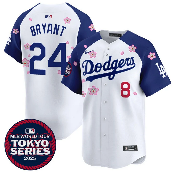 Men Los Angeles Dodgers #24 Bryant Tokyo Series 2025 white Limited Stitched Jersey style 2->los angeles dodgers->MLB Jersey